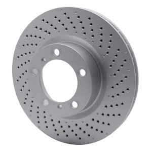 Porsche 718 Cayman Brake Rotor (1) - Right Front - R1 Concepts - GEOSPEC Coated, Drilled - `09-`23